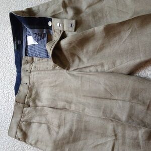 Banana Republic Tan Modern/Slim Fit Linen Summer Pants 34 - 30